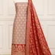 Pitch &red__Banaras Silk Fabric 