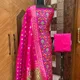 Dark pink rani__Banaras Silk Fabric 
