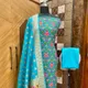Sky blue__Banaras Silk Fabric 