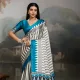 White And Blue__Store of Saree