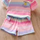 Pink + Lavender + Peach + Light Blue Multicolor Stripes