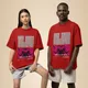 Red__Glitch Realm Tees Apparel