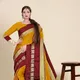 Cream And Red__Zarubya Saree