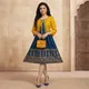 Navy Blue And Yellow__Charm N Elegance