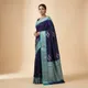 Navy Blue And Rama__Royal Saree