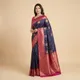 Navy Blue And Rani__Royal Saree