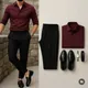 Maroon And Black__KHODIYAR MEN'S WEAR