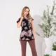 Black & Mocha Brown Floral__Didi Night Wear