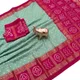 Soft Sea Green with vibrant Rani Pink accents__Ragreeti