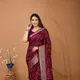 Wine  Deep Maroon With Golden Zari And Off White Bandhani Print__Ragreeti