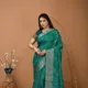 Teal Green  Rama Green With Silver Gold Zari And Ivory Bandhani Print__Ragreeti