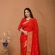 Classic Red With Golden Zari And Off White Bandhani Print__Ragreeti