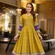 Mustard Yellow with Blue & Multicolor Border__SIYA