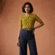 Yellow And Navy Blue__SHREEM KALAKRITI