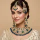 Blue And Gold__Rangoli Art Jewellery