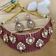 Maroon__Rangoli Art Jewellery