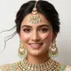 Gold And Mint Green __Rangoli Art Jewellery