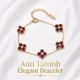 Golden & Maroon Clover__The Beaded Story
