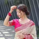 Off White And Pink__Sutra Weaves 