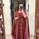 Maroon with Gold Floral Print
