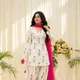 White with Pink & Green Floral Prin