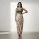 Teal Green & Beige__TERZIANNE