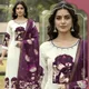 Ivory White with Wine Purple Dupatta__Aurelian Row