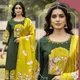 Dark Green with Yellow Printed Dupatta__Aurelian Row