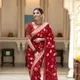 Rich Red with Golden Zari Weaving__Aurelian Row