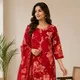 Red flower print __THE KURTI STORY