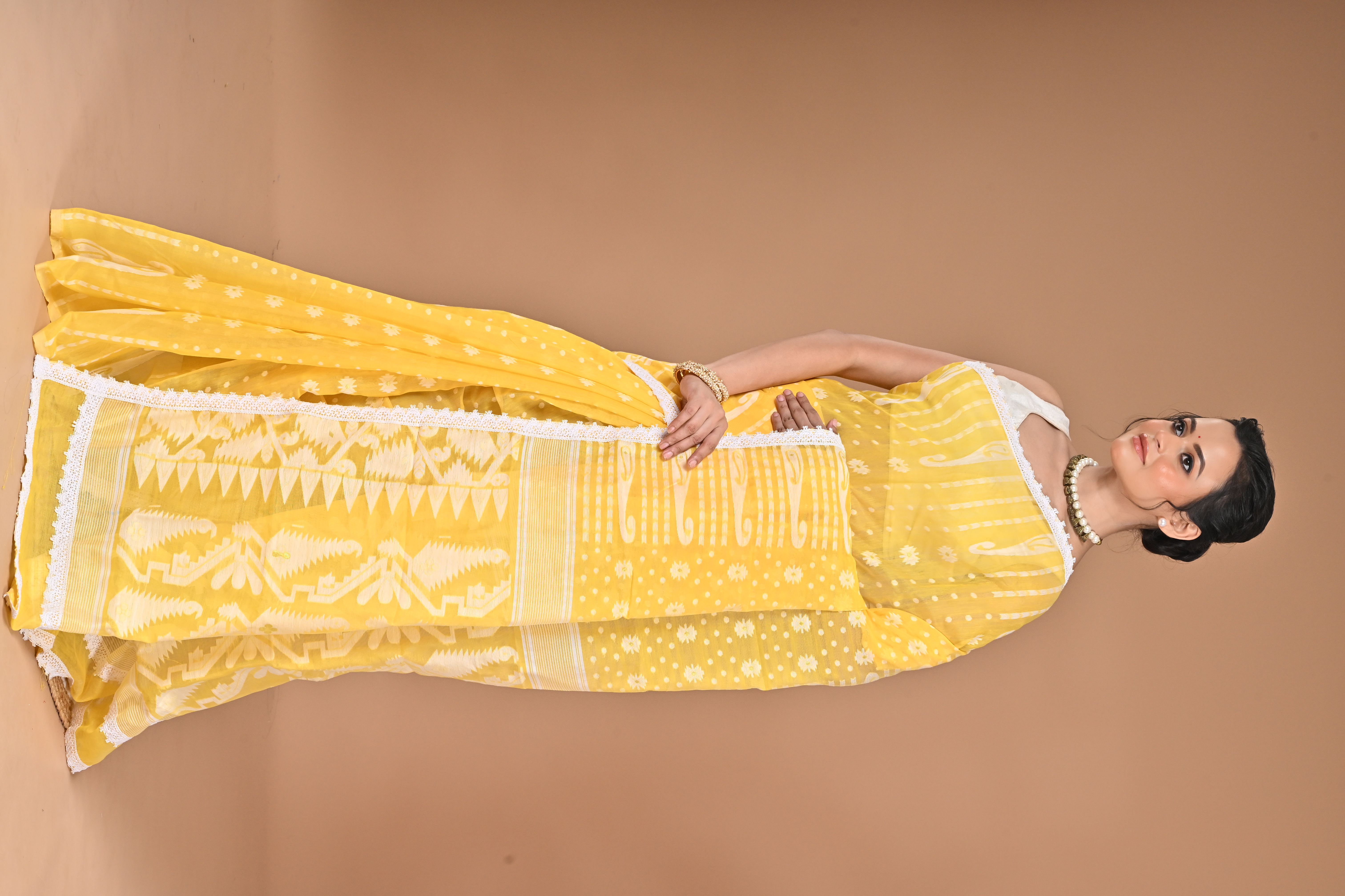 yellow And white__Balika Textile