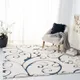 Ivory And Blue Floral__AQSA CARPET RUGS 