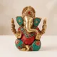 Golden With Turquoise & Red Stone Work__SAMPOORNAM