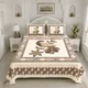 White With Yellow Floral Print And Green Border__DOR-LO LOOM CRAFT