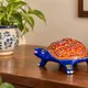 Blue with multicolor decorative detailing