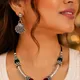 Silver Oxidised With Green, Maroon, And Multi Color Accents__AMBELIS