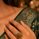 Gold Toned With Green And Clear Accents__AMBELIS