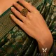 Antique Gold With Green Centre Stone And White Accent Beads__AMBELIS