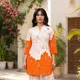 Orange And White__LIBASELEGANCE