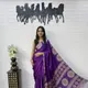 Royal Purple / Deep Violet with Multicolor Prints in Gold, Mustard, Beige & Green