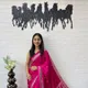 Rani Pink / Hot Pink with White, Silver, Black & Multicolor Printed Details