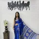 Royal Blue with Multicolor Prints in White, Yellow, Red & Green