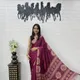 Wine Maroon / Deep Burgundy with Multicolor Prints in Gold, Mustard, Beige & Green
