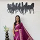 Wine Purple / Plum with White, Pink, Maroon & Multicolor Printed Details