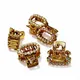 Glossy Metallic Gold With Crystal Rhinestones