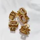 Glossy Metallic Gold With Crystal Rhinestones