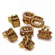 Glossy Metallic Gold With Crystal Rhinestones