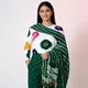 White & Dark Green__LABEL BANDHANI