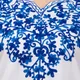 White with Blue Embroidery