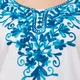 White with Blue Embroidery